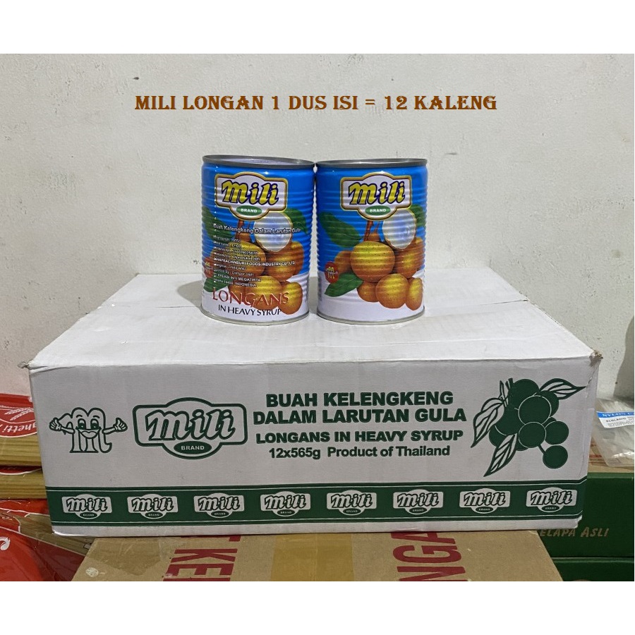 

MILI LONGAN 1 Karton Dus isi 12 Kaleng Lengkeng Kelengkeng Buah 565 gram Enak Larutan Gula