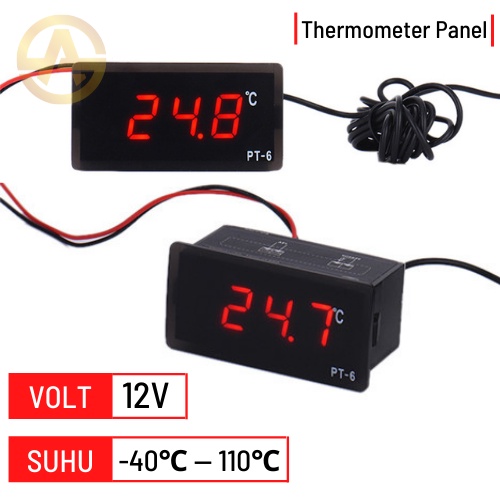 Digital Led Thermometer Panel 12V -40 - 110C 12V DC Termometer Digital Panel Display