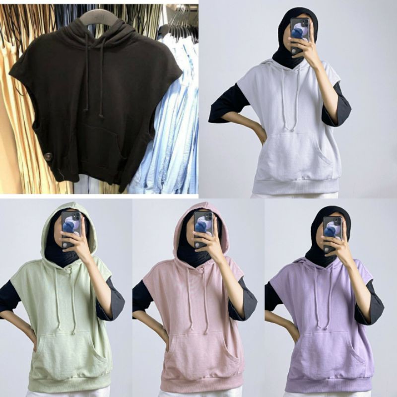 Rompi Hoodie Sweater wanita korea style