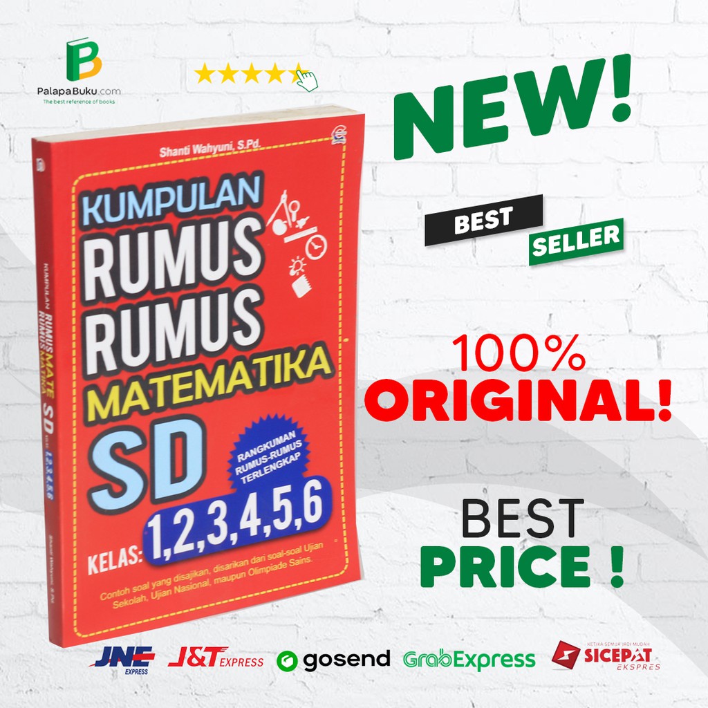 Jual KUMPULAN RUMUS RUMUS MATEMATIKA SD KELAS 1,2,3,4,5,6 Indonesia
