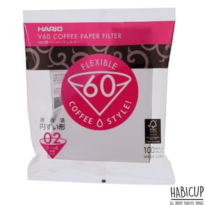 

Hario Paper Filter V60 V02 White 100 pcs - Kertas Kopi Putih Saring