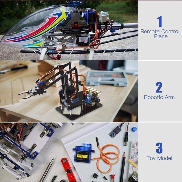 Motor Micro Mini Servo Tower Pro SG90 SG-90 9G Arduino Plastic Bearing