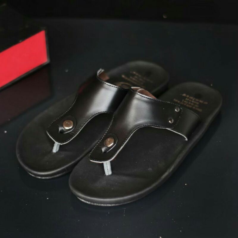 SANDAL KULIT PRIA 05 CEVANY BLACK BROWN TAN KULIT SAPI ASLI ORIGINAL CLOVER