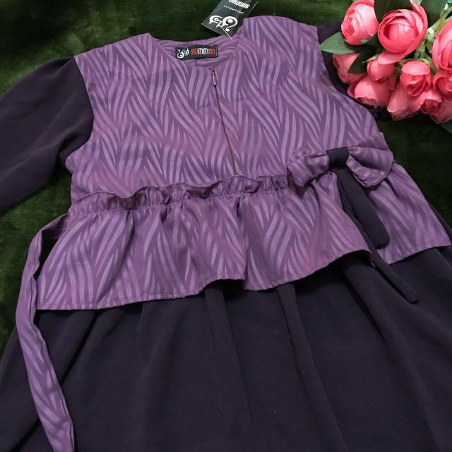Stelan jubah banat merk qurrotu ainiy 4-5th , stelan gamis syar'i baju muslim anak perempuan