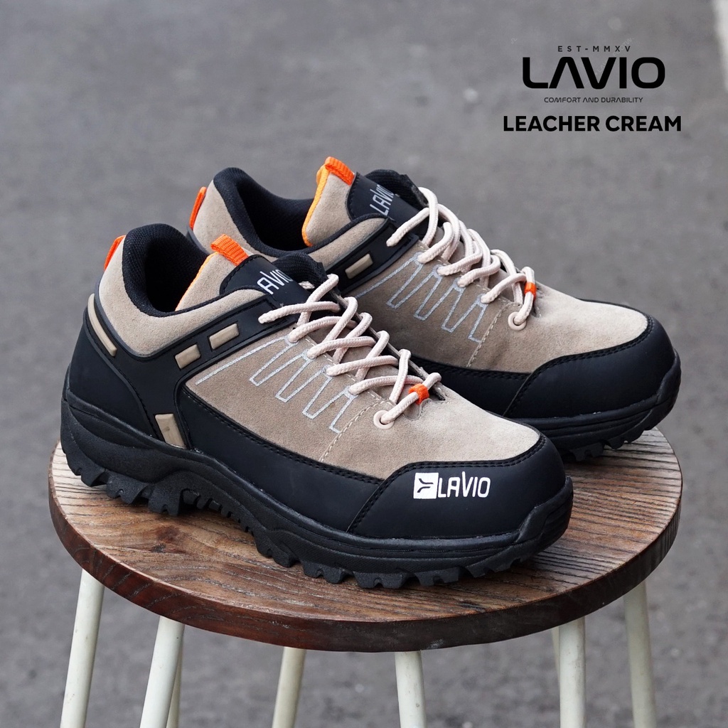 Sepatu Safety Proyek Gunung Hiking Touring Lavio Leacher Outdoor Ujung Besi Pria Terlaris