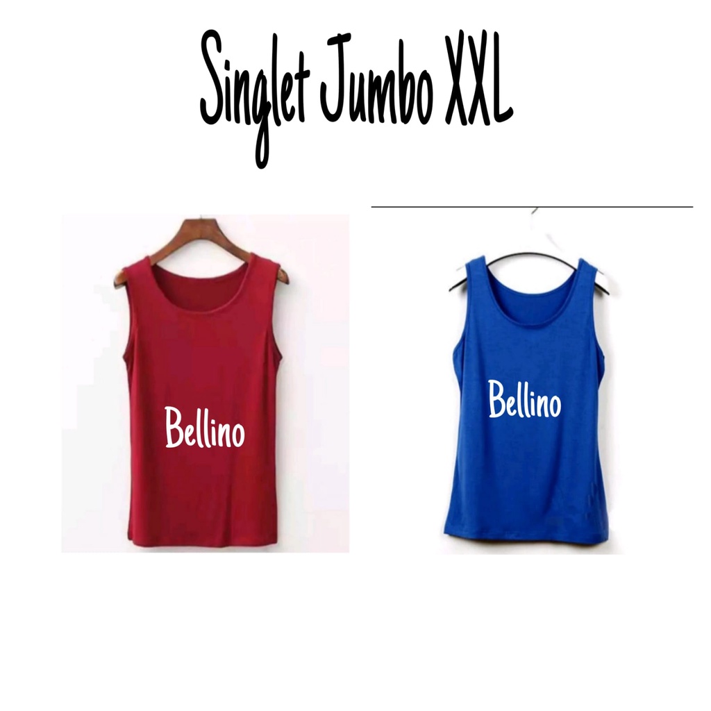 Bellino - Singlet Viorano Tali Lebar Wanita Jumbo XXL Tanktop Big Size Tangtop Adem Warna Polos-1