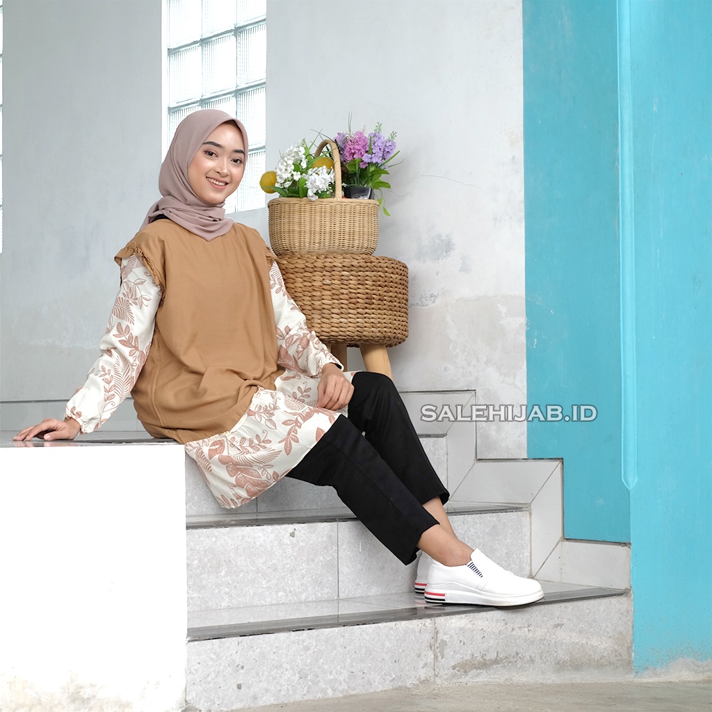 Ozhin Tunik Rayon Premium Atasan Kombinasi Rempel