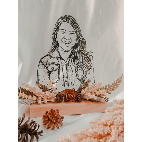 LUKISAN AKRILIK/KACA/KADO/GIFT/HAMPERS MURAH STAND FLOWER