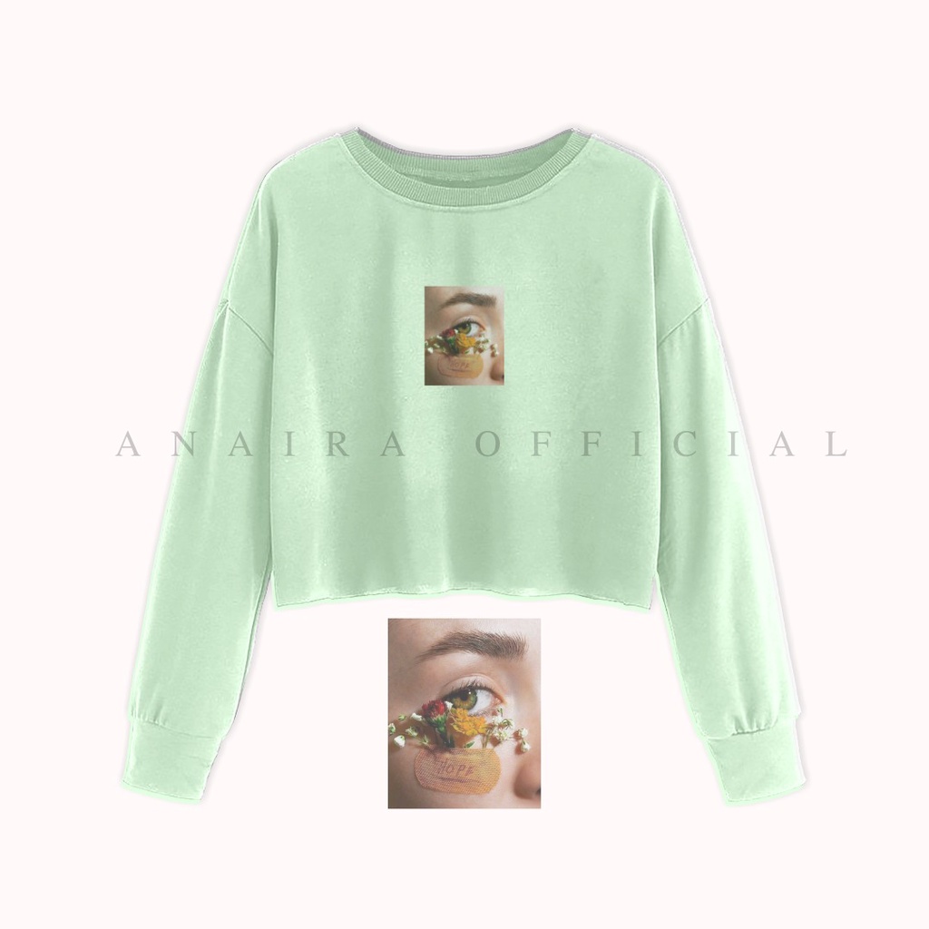 SWEATER CROP EYES GIRL WANITA ANAIRAOFFICIAL