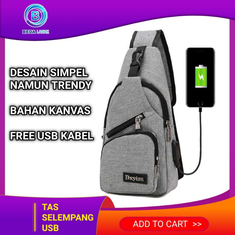 Tas Selempang Pria Tas Pria Tas Selempang Slempang Tas Selempang Cowok USB