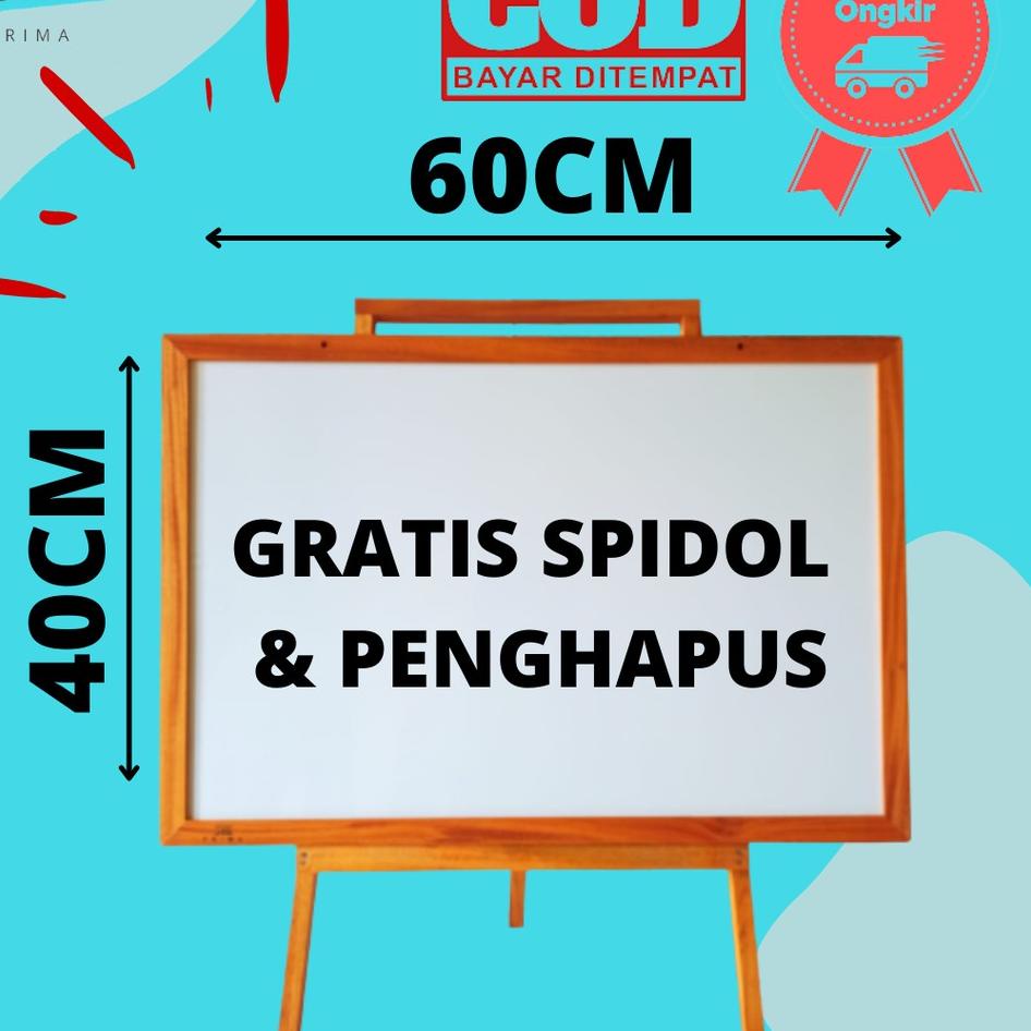 

[LE195] PAPAN TULIS ANAK / WHITE BOARD UKURAN 40X60 GRATIS SPIDOL DAN PENGHAPUS Bisa COD ㆈ 3