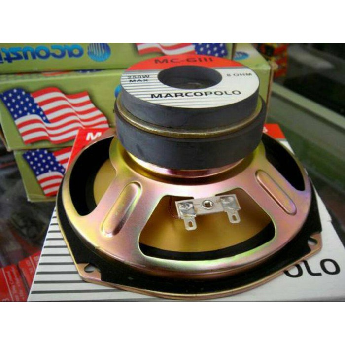SPEAKER 6 INCH SUBWOOFER MARCOPOLO MC 6111 250 WATT DOUBLE MAGNET
