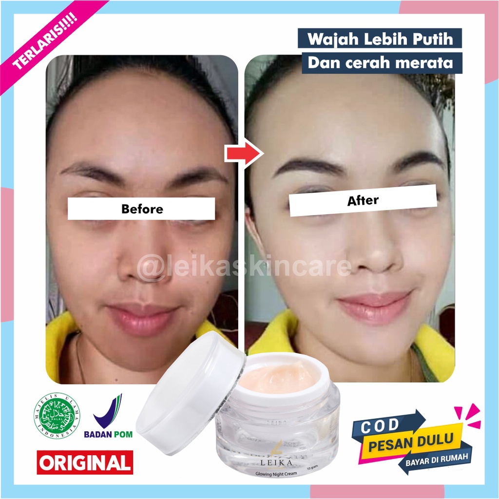 Cream Pemutih Wajah Glowing BPOM Krim Malam Pemutih Wajah Wanita Halal Crem Wajah Wanita Cream Pemut