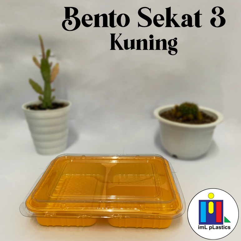 Tray Bento Sekat 3 /Bento Interpack 223/Bento box/Lunch Box bento/Mika Bento - isi 50pcs