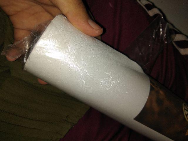 Wallpaper Sticker Dibding Motif Polos Putih Mawar 10m X 45cm