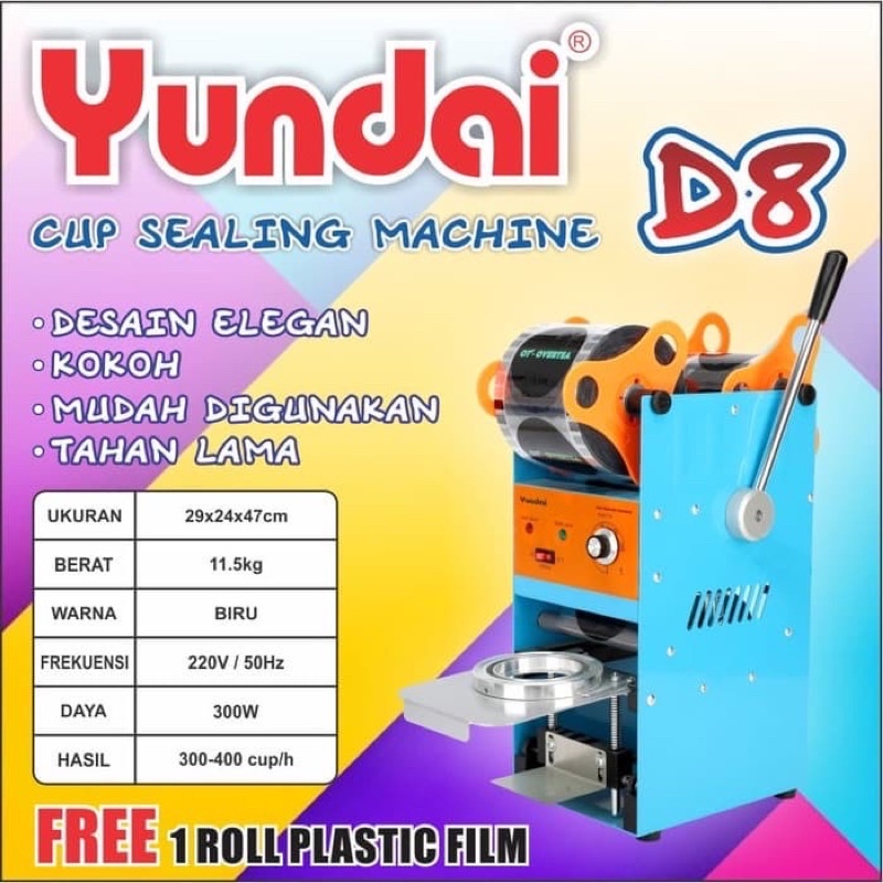 YUNDAI CUP SEALER MESIN PRESS MINUMAN PLASTIK YND D8