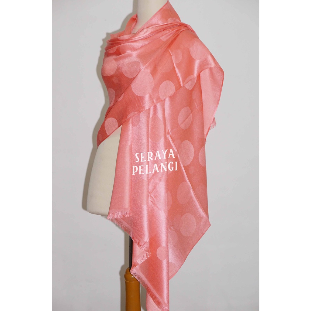 Pashmina Sutra Motif Polkadot | Silk | Selendang | Scarf | Syal | Shawl | Pasmina Kashmir | Souvenir | Hadiah Ulang Tahun | Birthday Gift | Aksesoris Fashion Wanita | Premium Import Quality | Grosir Murah | Selendang Sutera