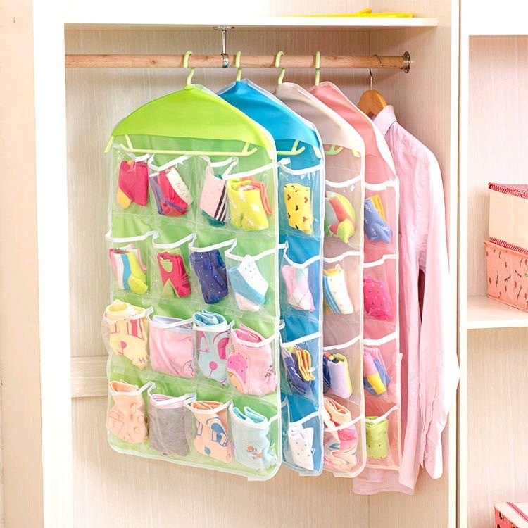 TERBARU!!!Storage Bag Gantung 16 Kantong Hanger Organizer/ Kantong Hanger serbaguna pouch