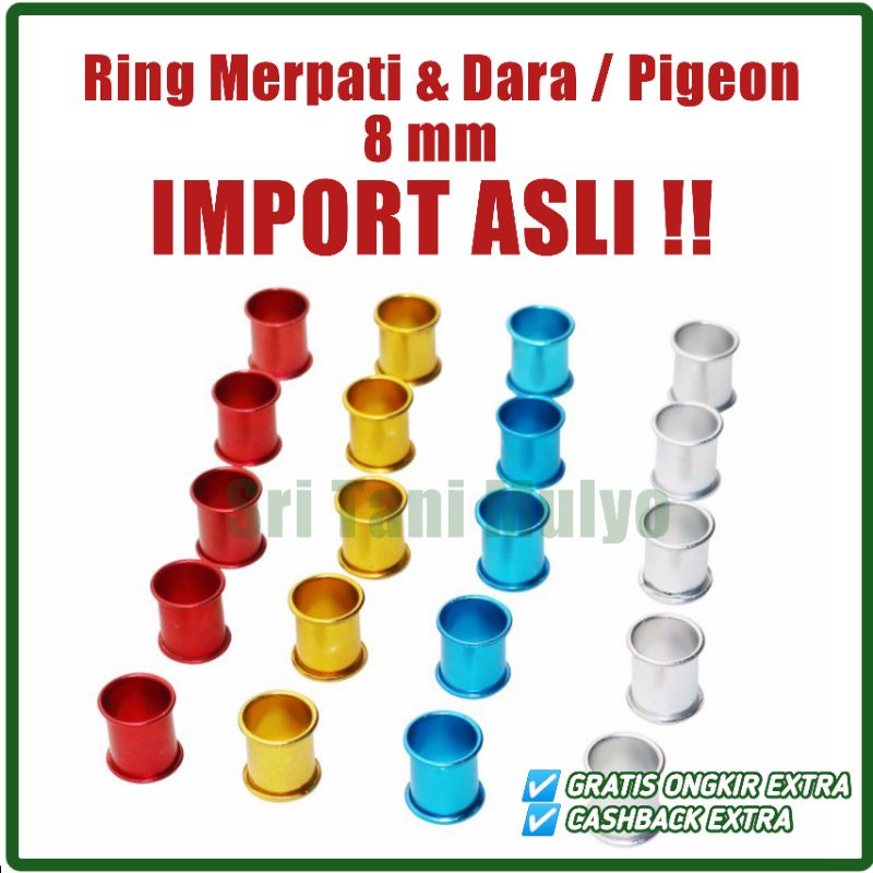 RING MERPATI STAINLESS IMPORT - WARNA MENGKILAP CINCIN BURUNG MERPATI / DARA, PERKUTUT - GELANG KAKI