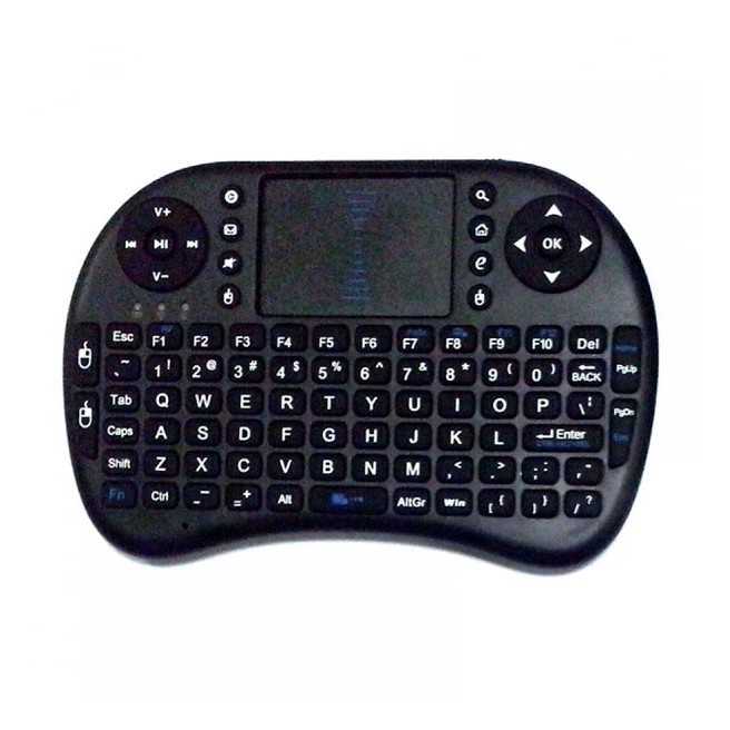 Mediatech Mini Wireless Keyboard touch pad Mouse Combo for TV - Hitam - 520156hitam