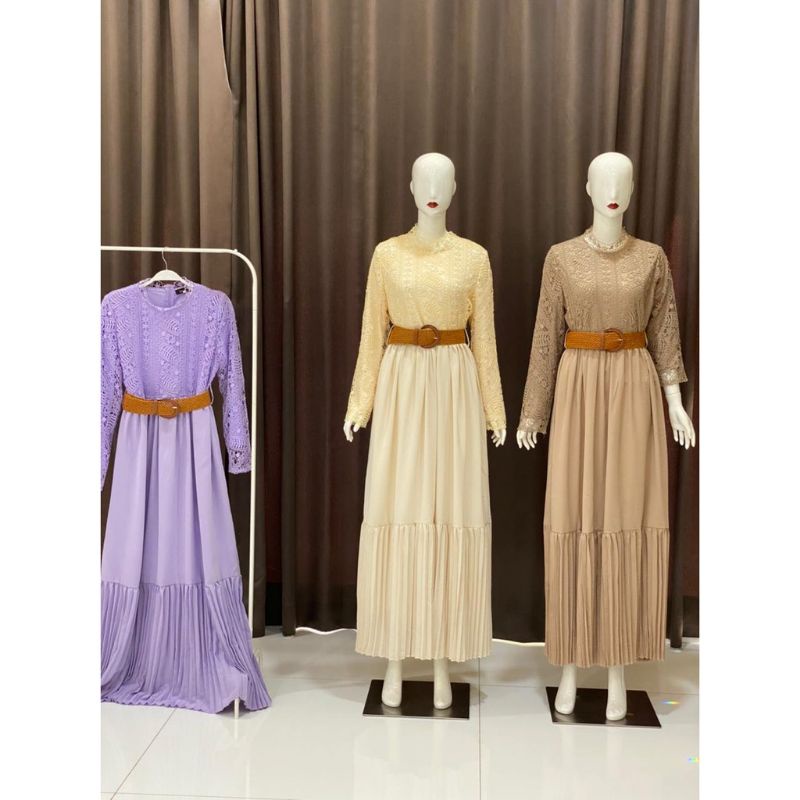 Vivorie Original Murah Jry Dress Gamis Import Premium Brukat Mewah mix Prisket