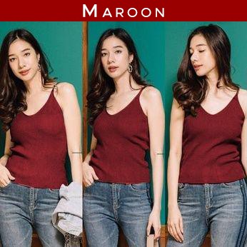 Tanktop RA Baju Singlet Wanita Bahan Rajut Spandek Fit M-XXL