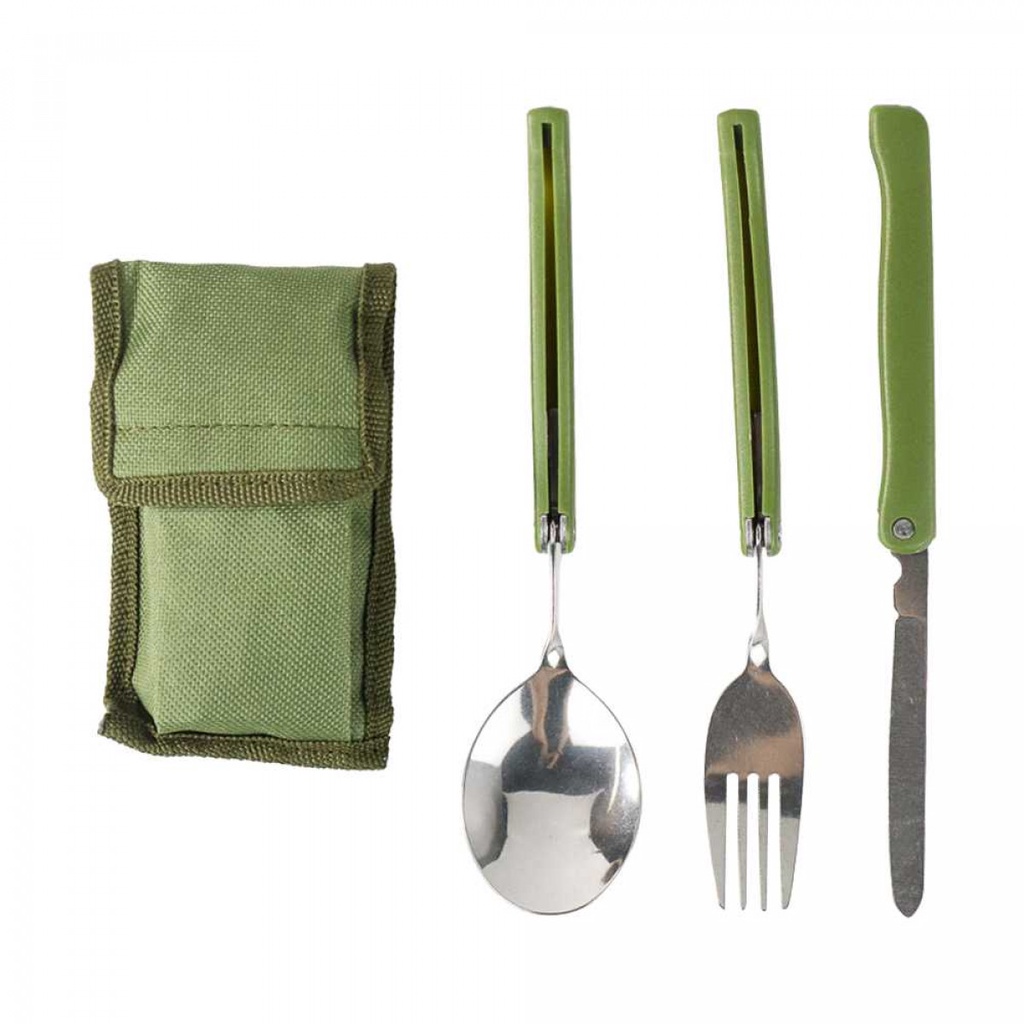 Alat Makan Outdoor Camping Lipat Portabel Sendok Garpu Pisau Set