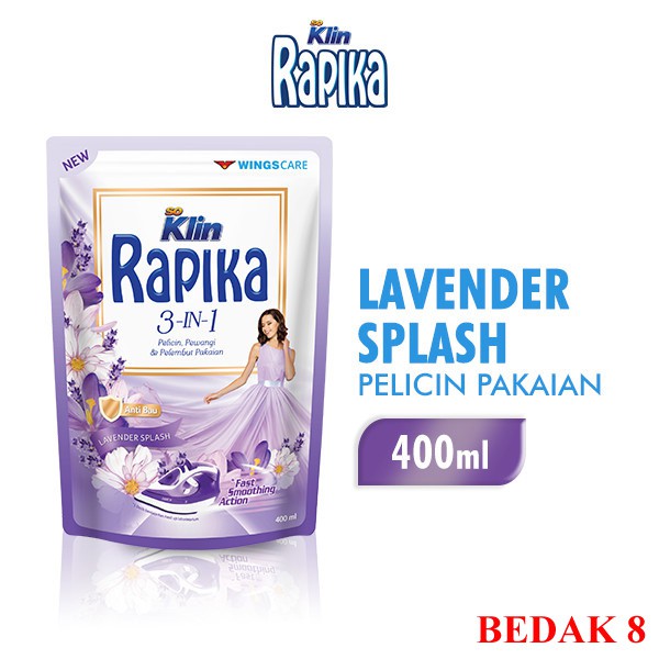 Rapika Pelicin, Pewangi, Pelembut Pakaian Refill 400 ml