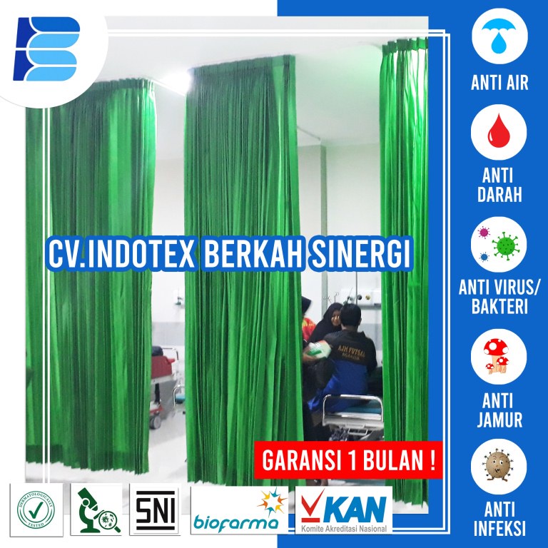gorden rumah sakit plastik - model kelambu bersalin - kain anti air harga - gorden rumah sakit indot