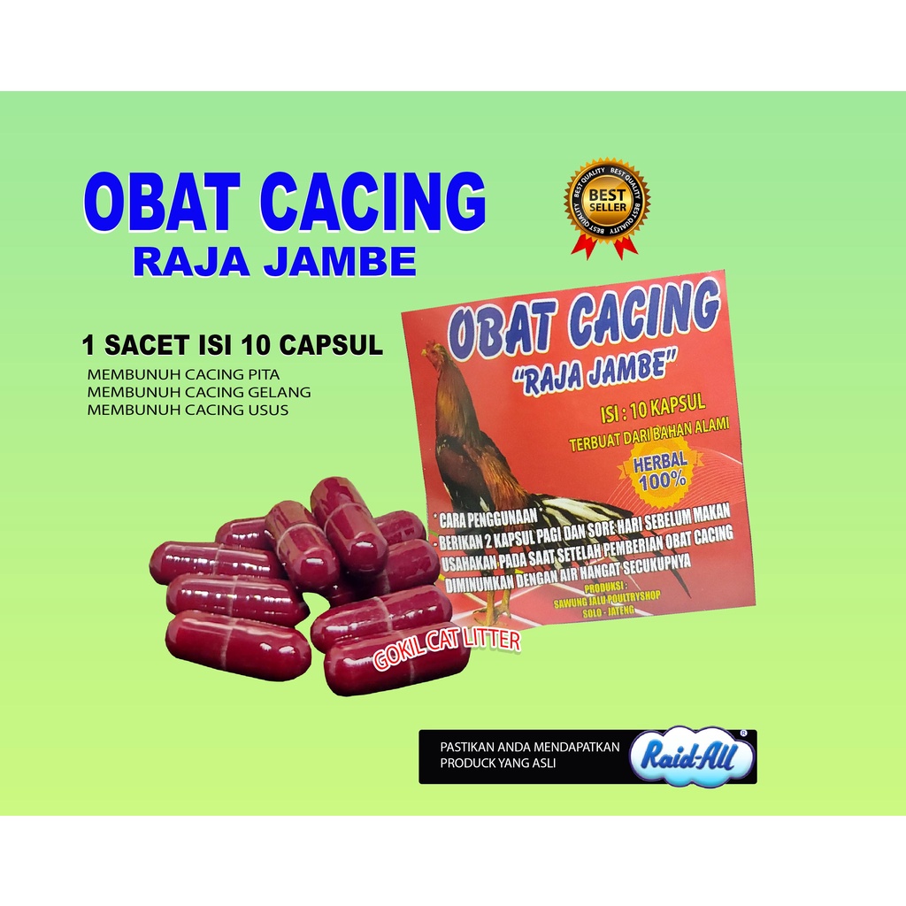 OBAT CACING AYAM-RAJA JAMBE-MEMBUNUH CACING PITA,GEKANG,USUS,-