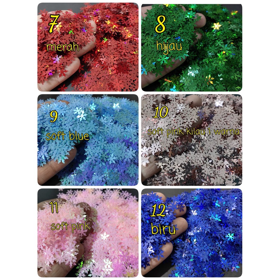 Snowflake glitter nail art glitter slime glitter christmas winter