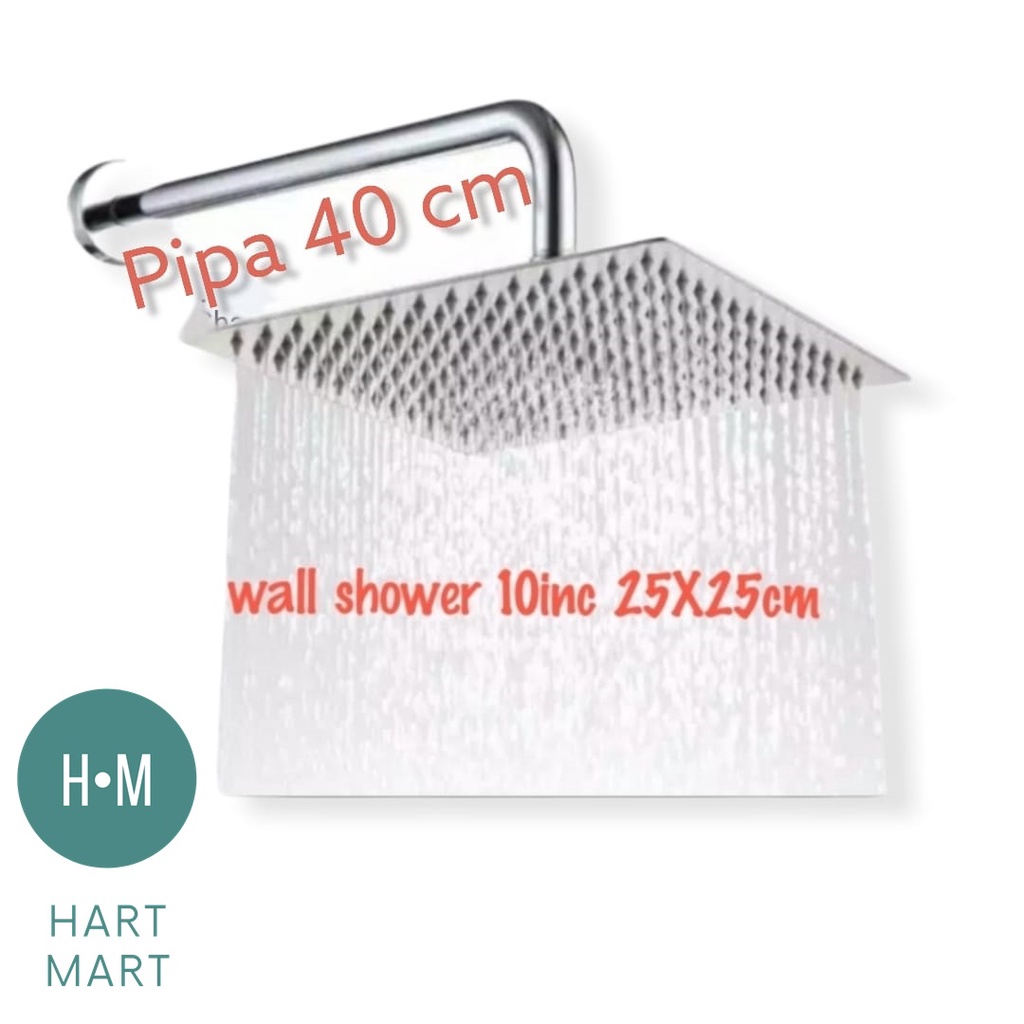 wall shower 10 inch tiang 40cm