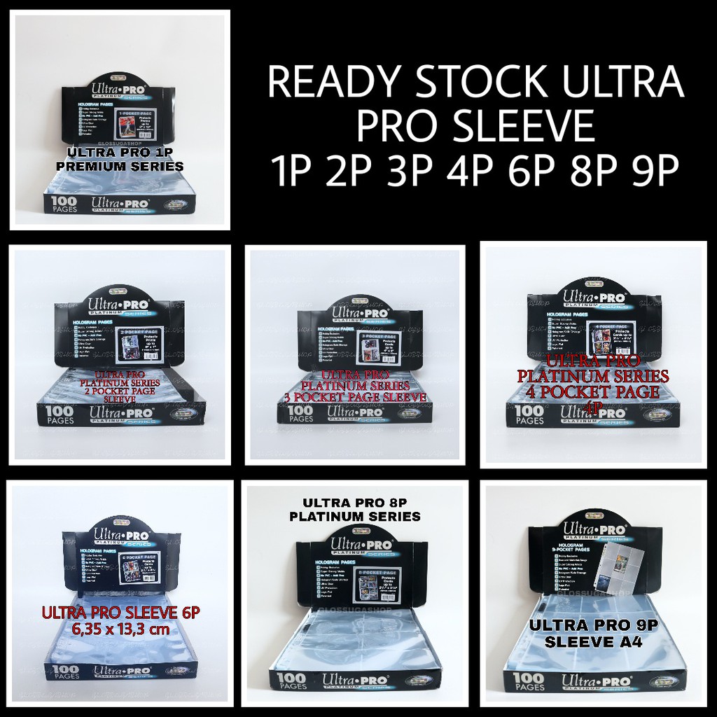 ULTRA PRO SLEEVE 1P 2P 3P 4P 6P 8P 9P PLATINUM SERIES