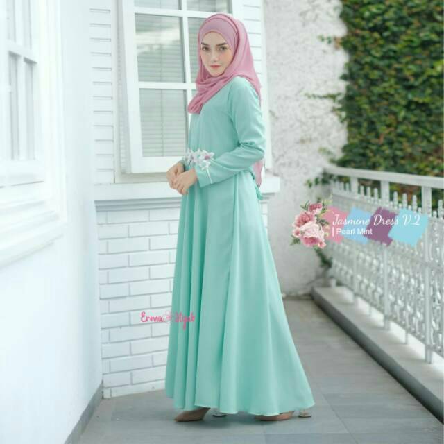 Dress Muslim Muslimah Jasmine ori Ermahijab