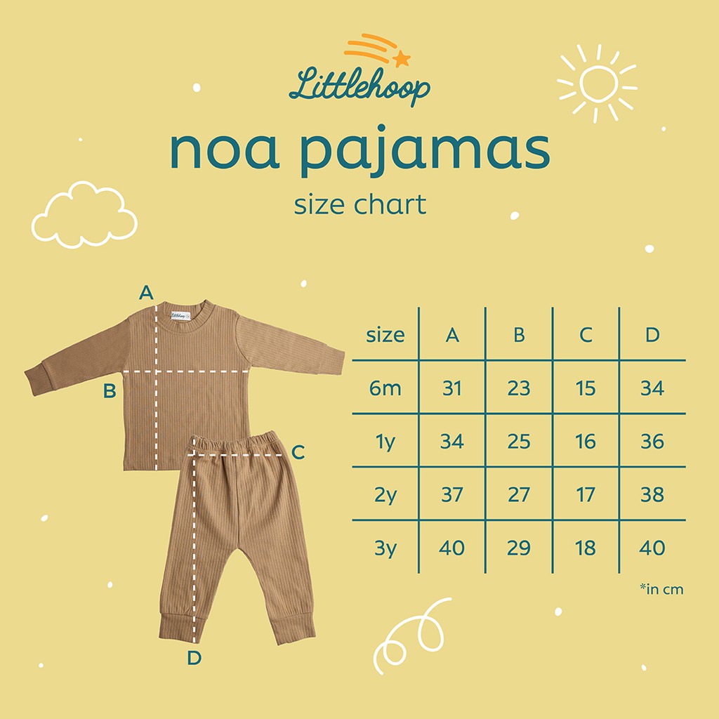 LITTLEHOOP Noa Pajamas Reeb Rib Knit Baju Tidur Anak Bayi