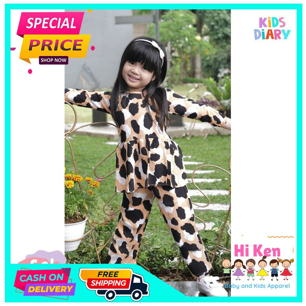 Setelan Baju Tunik Anak Perempuan "SET RARRA" Umur 2 4 6 8 10 Tahun Gratis Ongkir Bisa COD | Baju | 