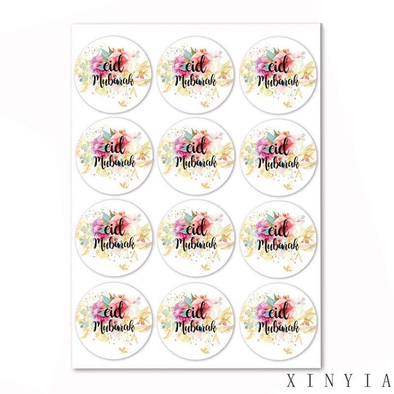 Xia.id Stiker Label Segel Motif Bunga Eid Al Fitr Untuk Dekorasi Hadiah