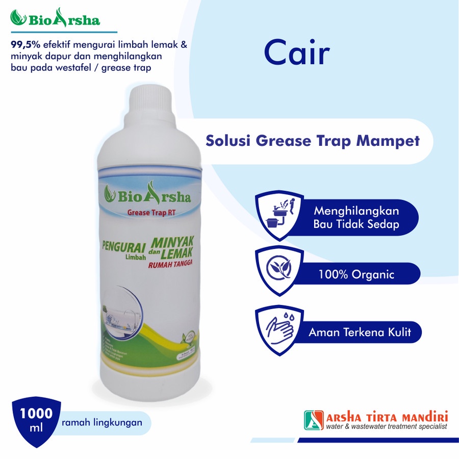 BIOARSHA Bakteri Penghilang Bau Limbah Minyak Lemak Grease Trap Rumah Tangga 1L