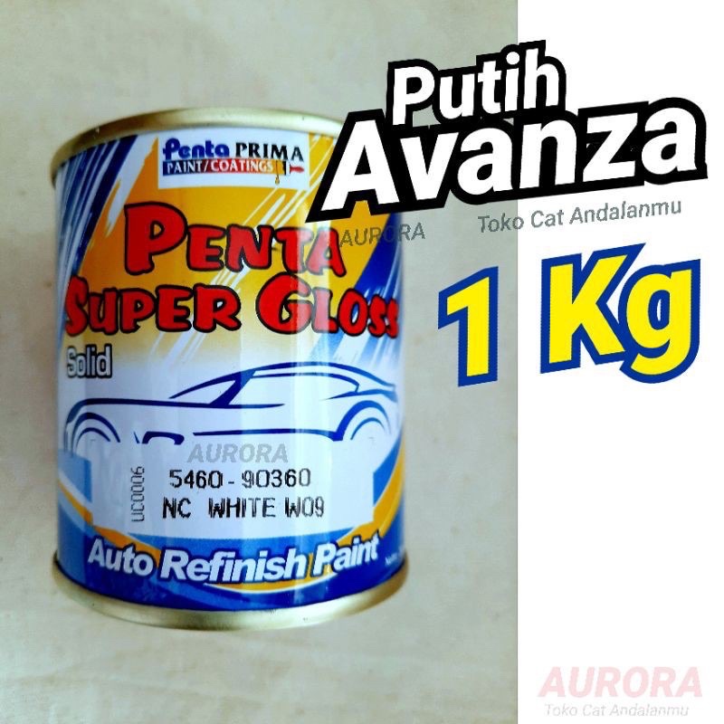 Penta Super Gloss NC White W09 1Kg Putih Avanza Toyota Rush Calya Agya Daihatsu Xenia Sigra Ayla Ter