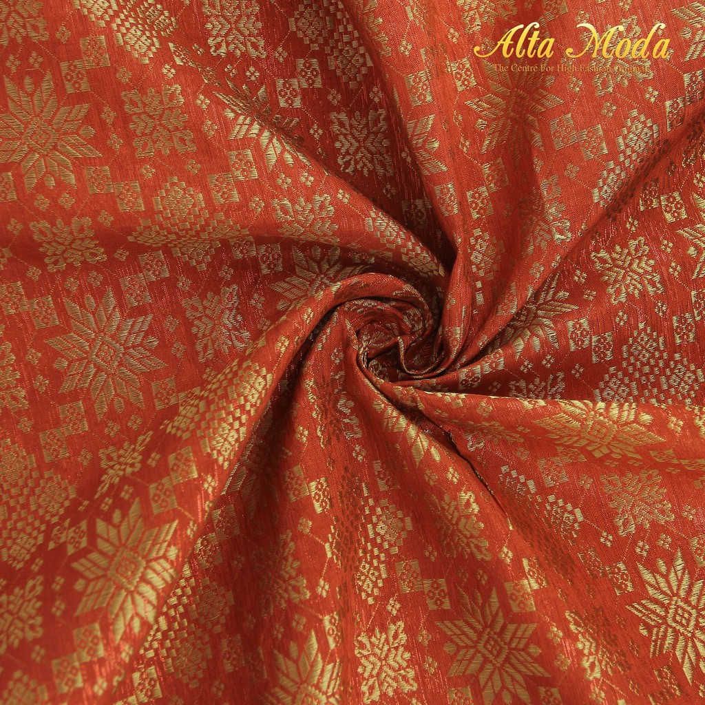 

Alta Moda Songket Motif Palembang Klasik Snow Merah Orens Gold (1M)