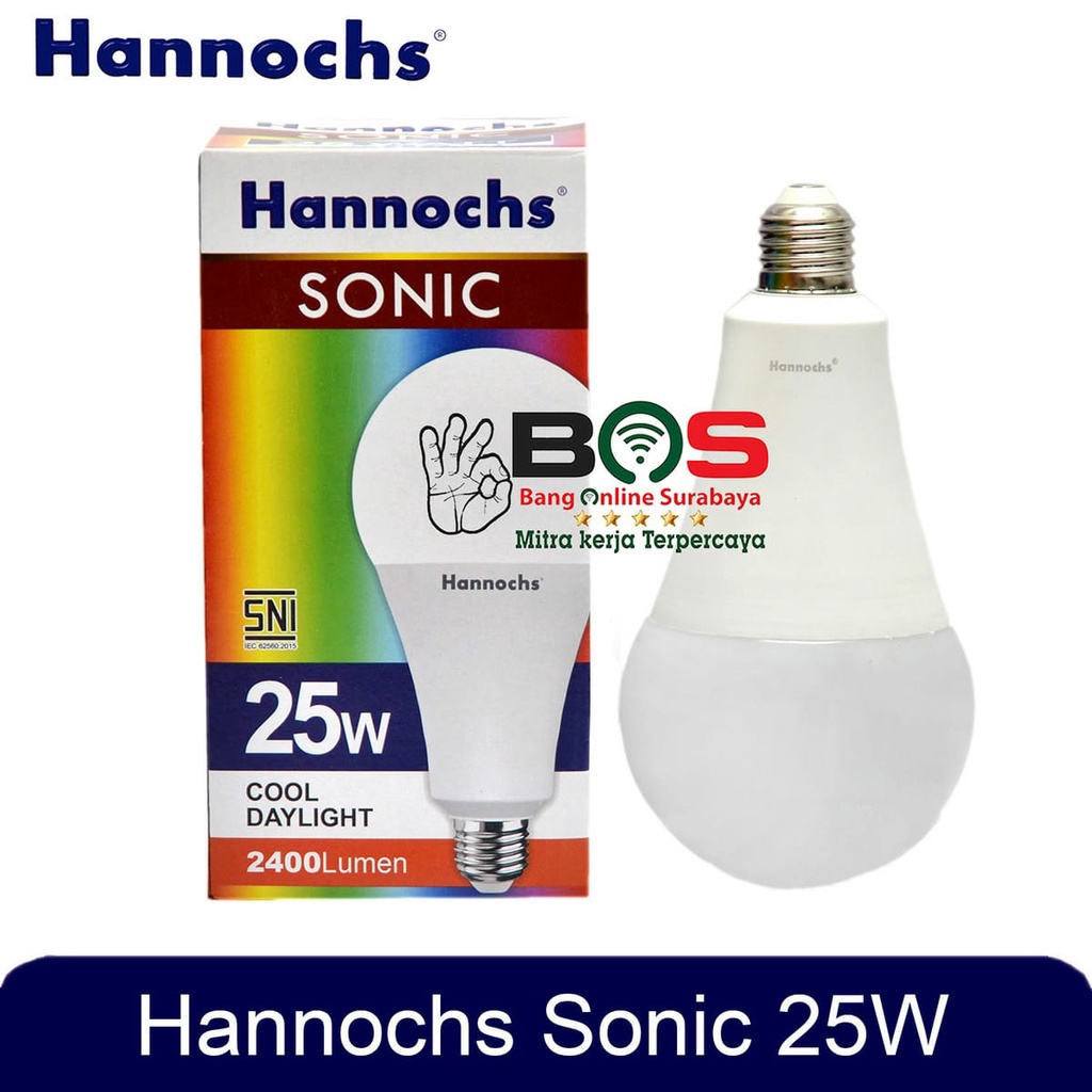 Lampu Hannochs Lampu Bohlam LED Sonic 25 Watt Cahaya Putih