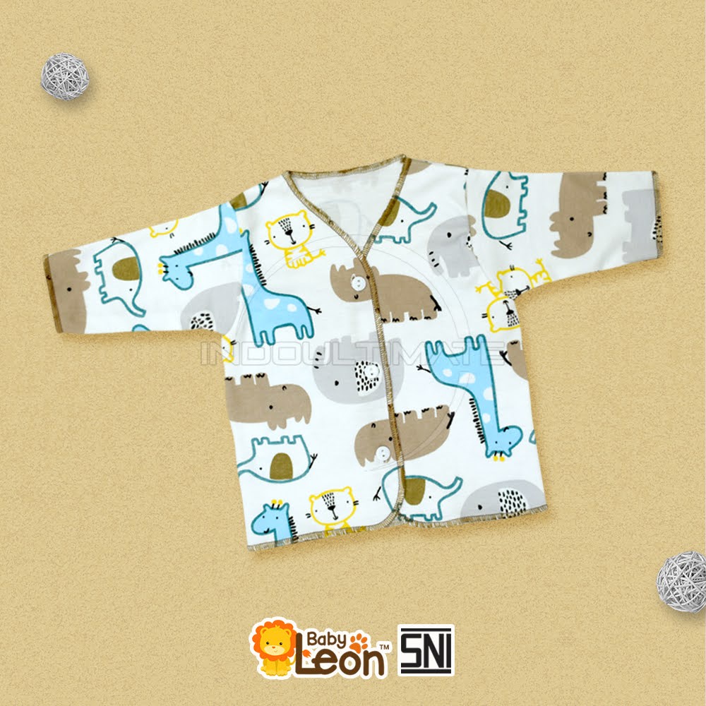 Baju Tidur Bayi Lengan Panjang 1Pcs (0-3 bln) ZOO SERIES BABY LEON DS-112 Baju Bayi Baru Lahir Baju Tidur Bayi Baju Harian Bayi Atasan Kaos Bayi Pakaian Bayi