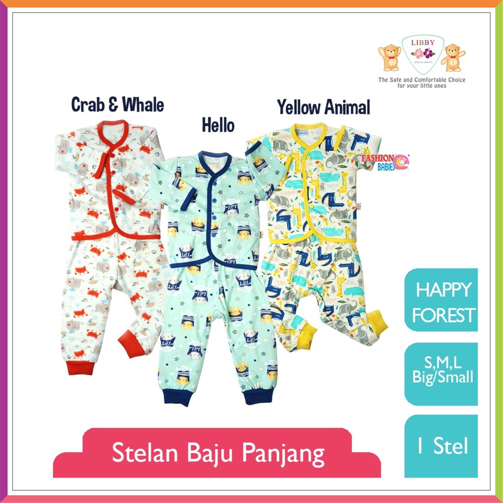 LIBBY PRINT MOTIF SETELAN PANJANG KANCING | LULLABY RAINBOW FANTASIA ANIMAL WILDNESS |LIBBY BABY S M L ❤ Fashionbabies ❤