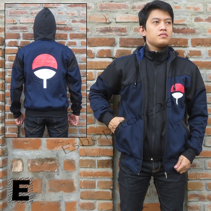Jaket Anime Naruto Uchiha Clan Double Zipper