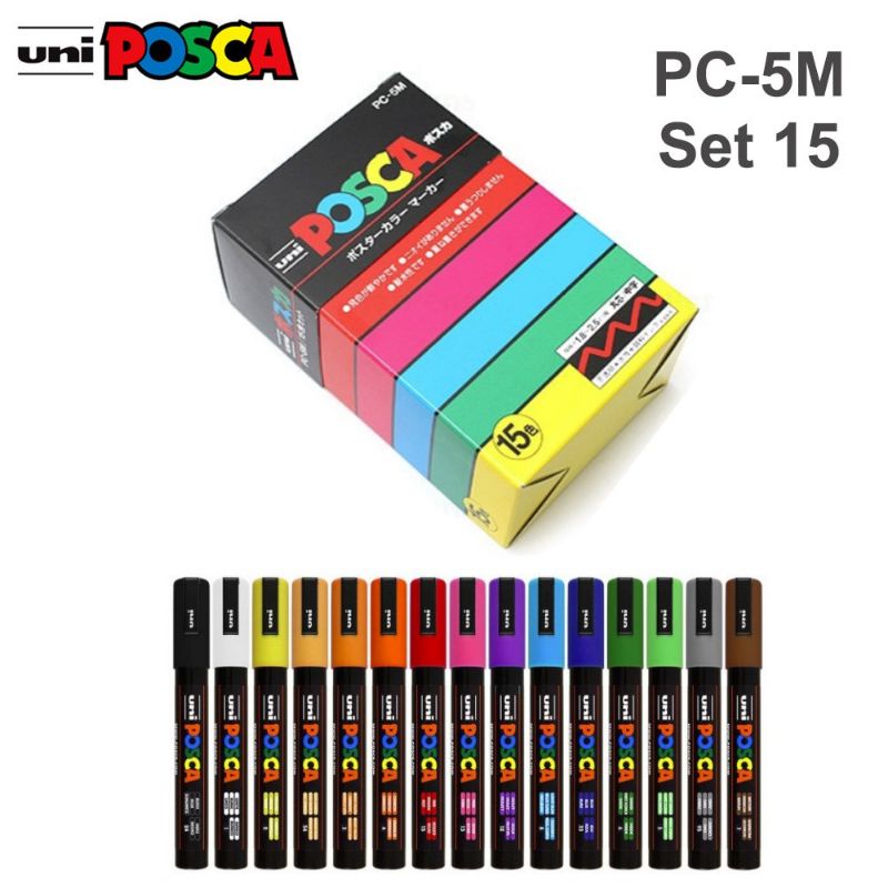 

Uni Posca PC-5M15C - Medium Point - PC5 PC-5M -Paunt Marker