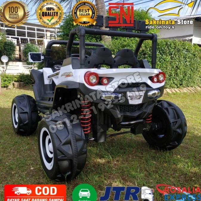 Jeep Buggy Besar Putih Mainan Mobil Aki Anak