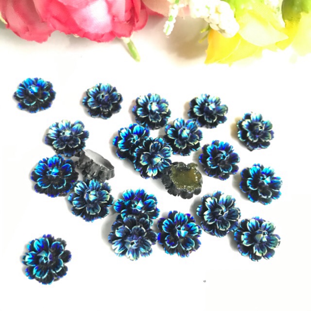 Bunga Shaby Metalik 12mm isi 10pcs Bahan Craft Tasbih digital Swarovski