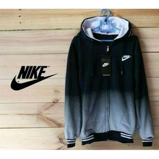 Sweater Nike Gradasi Hitam Putih-Jaket Sweater Nike Gradasi-Sweater Hoodie Zipper-Sweater Nike