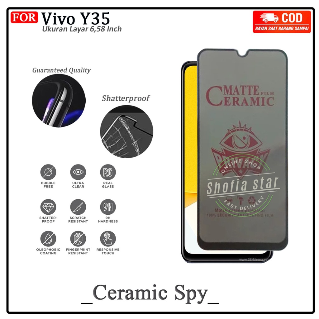 Tempered Glass Bening Vivo Y36 Y35 Tg Layar Anti Gores Kaca Full Cover