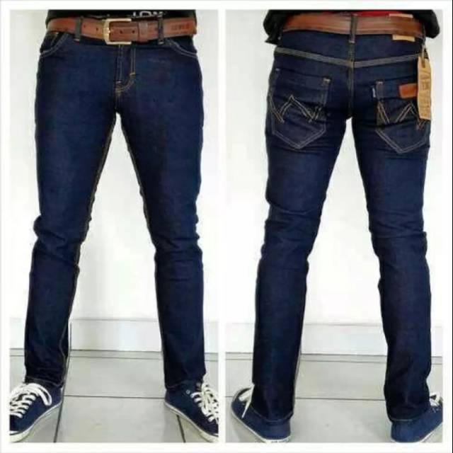 Celana jeans denim garment strecth panjang pria model terbaru bisa COD